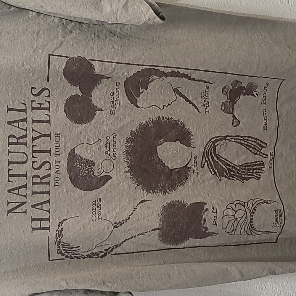 Natural Hairstyles Do Not Touch Afrocentric T-Shirt Retro Unique NWOT L